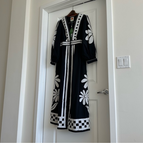 Farm Rio Black Nature Buttoned Maxi Dress - Picture 8 of 12